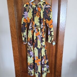 Chan Luu Orange Yellow Long Sleeve Sundress